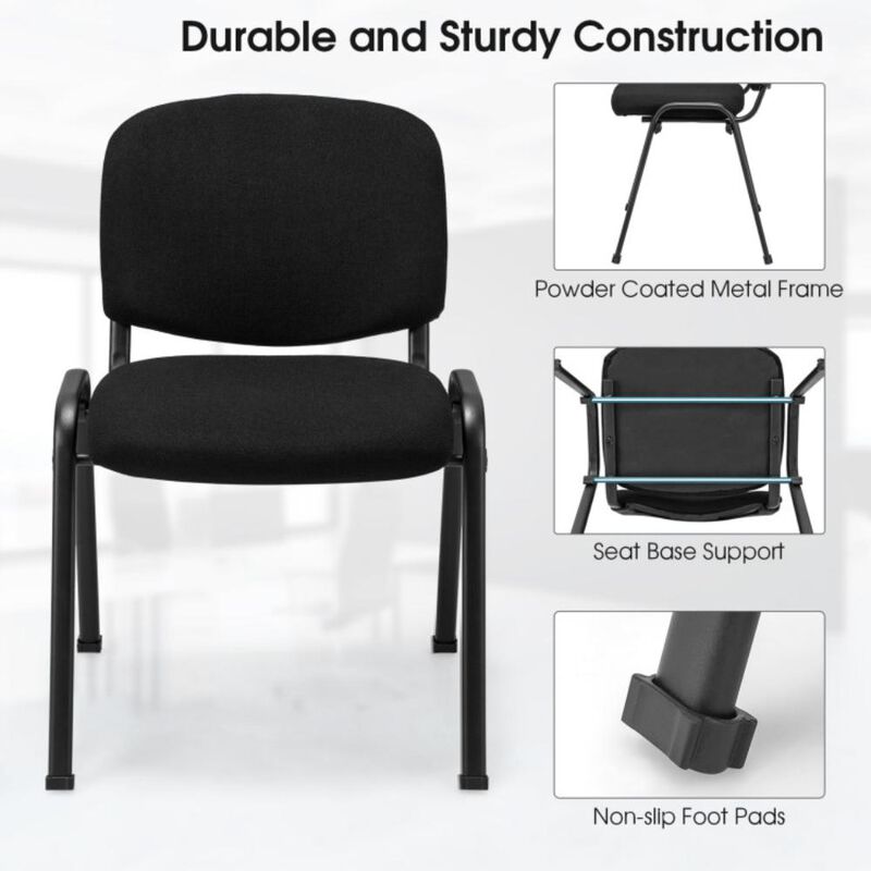 Hivvago Office Chair with Metal Frame and Padded Cushions for Conference Room-Set of 2