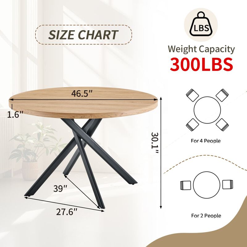Round Folding Dining Table Thick MDF tabletop with reinforced metal frame Space saving round kitchen table for small spaces image number 2
