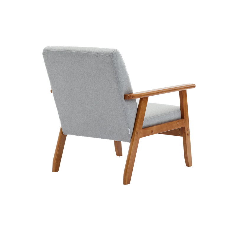 Accent Chairs Set of 2 with Side Table, Mid Century Modern Accent Chair, Wood and Fabric Armchairs Side Chair, Lounge Reading Comfy Arm Chair for Living Room, Bedroom, Office