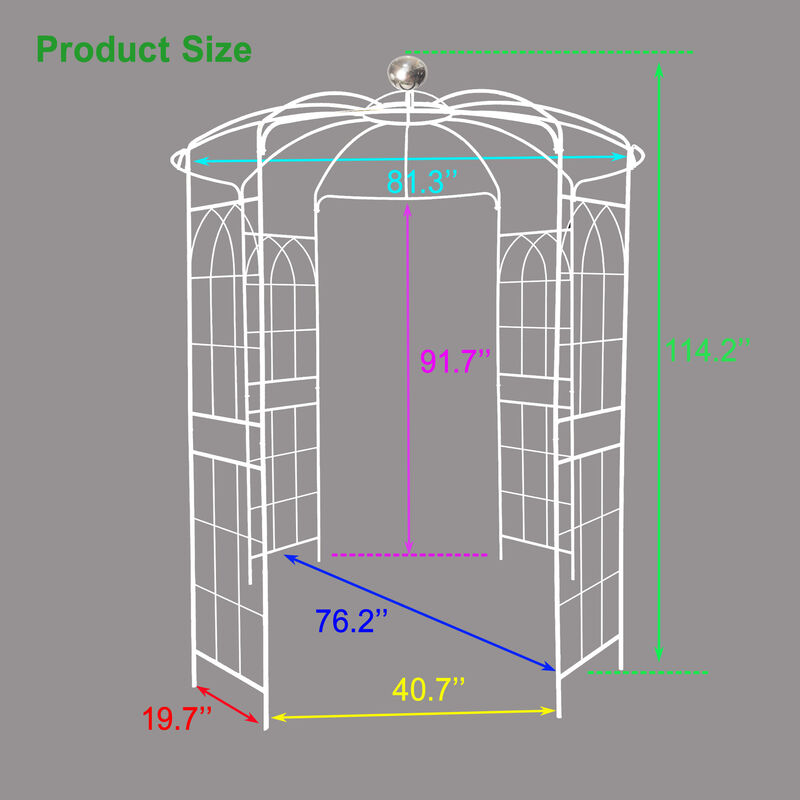 Wedding Arch Gazebo Metal Birdcage Pergola for Ceremonies & Gardens