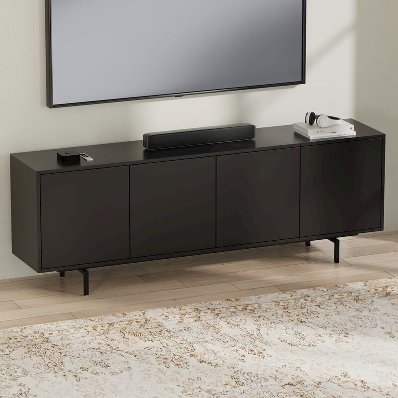 Comfort Pointe Graysen Black Laminate 4 Door TV Console