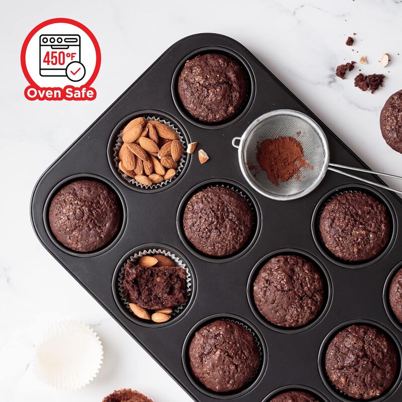 Baking Set – 10 Piece – Deluxe Non Stick Black Coating Inside and Outside – Carbon Steel Bakeware Set – PFOA PFOS and PTFE Free by Bakken