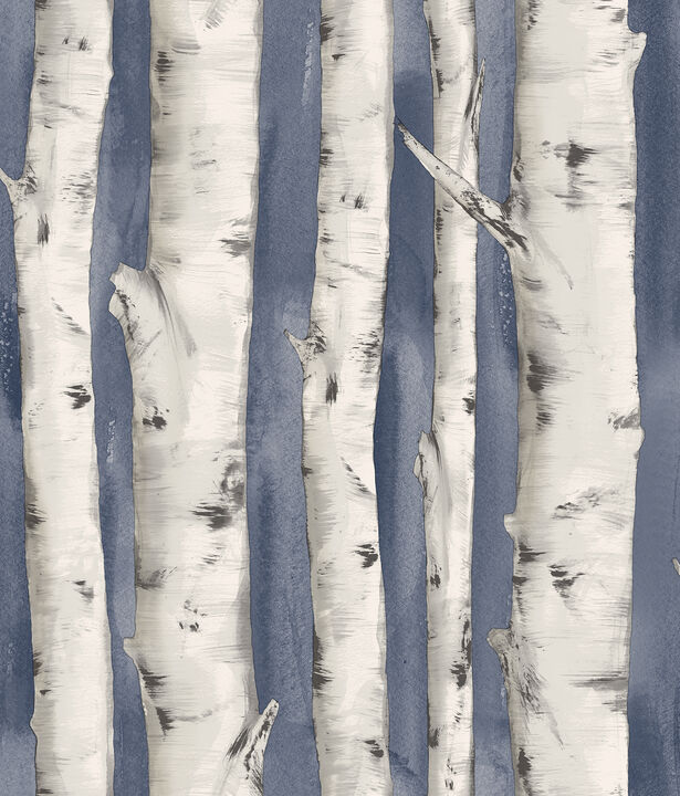 Pioneer Denim Birch Tree Wallpaper