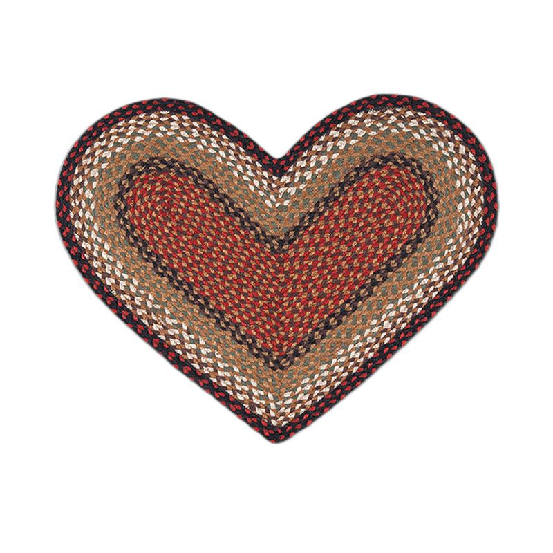 Earth Rugs C-19 Burgundy Mustard Heart Braided Rug 20 X 30 image number 0