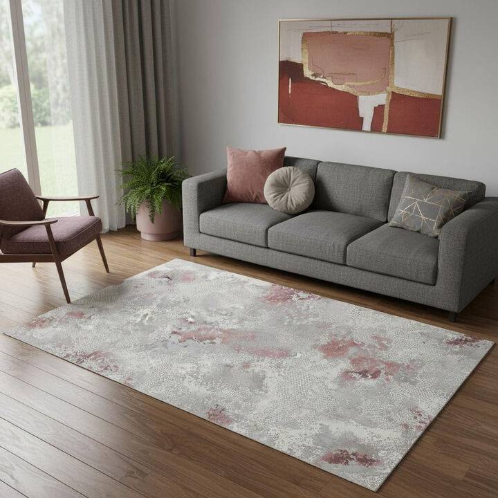 HomeRoots Abstract Distressed Area Rug