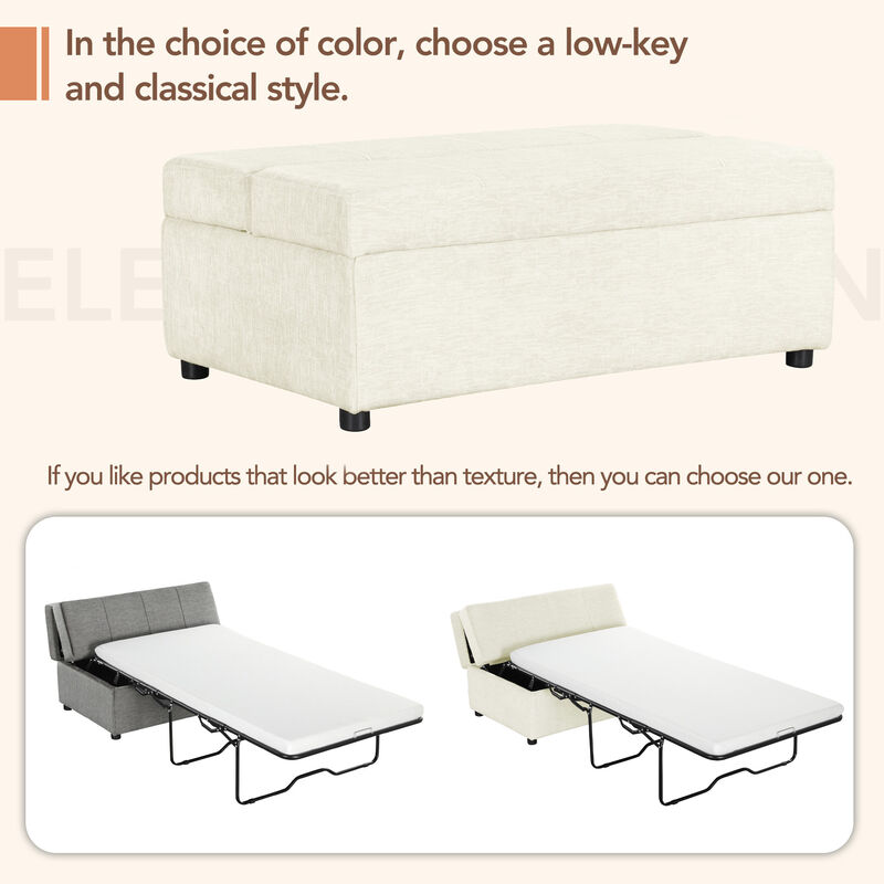 Merax Folding Ottoman Sleeper Sofa Futon with Mattress