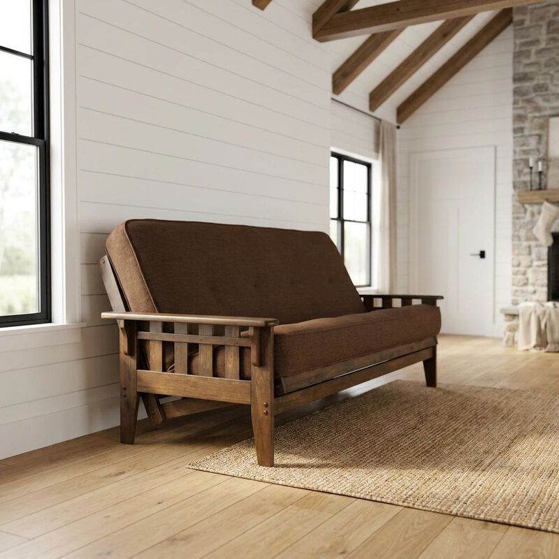 Tucson Frame-Rustic Walnut Finish-Linen Cocoa Mattress image number 7