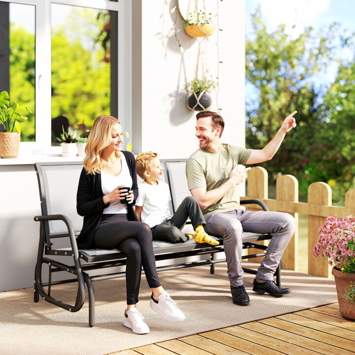 Hivvago 3-Seat Patio Swing Bench with Breathable Mesh