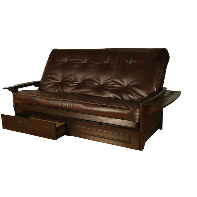 Phoenix Frame Queen-Espresso Finish-Oregon Trail Java Mattress-Storage Drawers