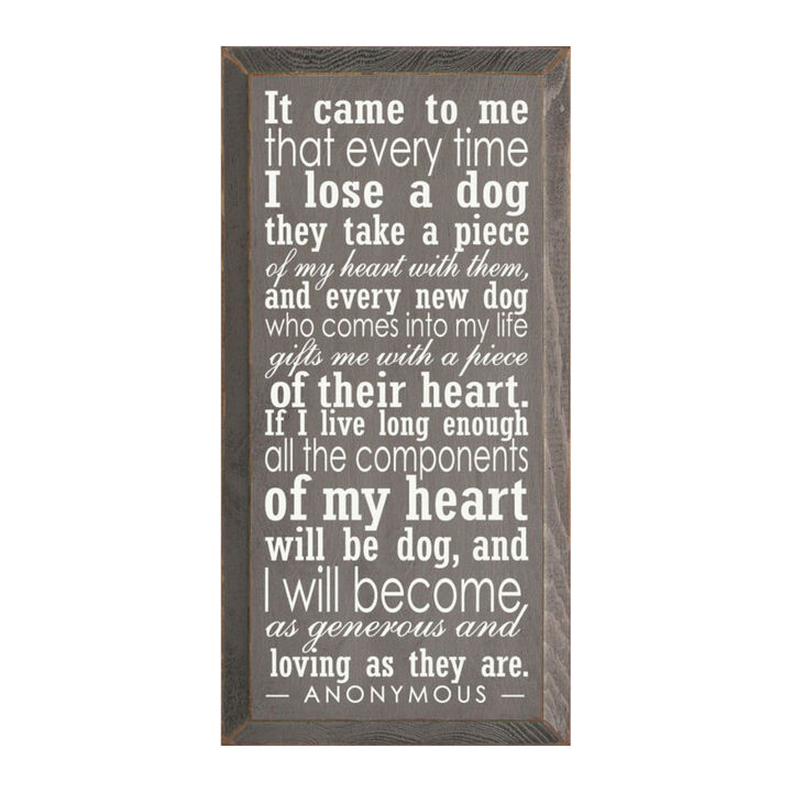 Dog Lover Memorial Wood Sign Every Time I Lose a Dog Rustic Hanging Wall Plaque