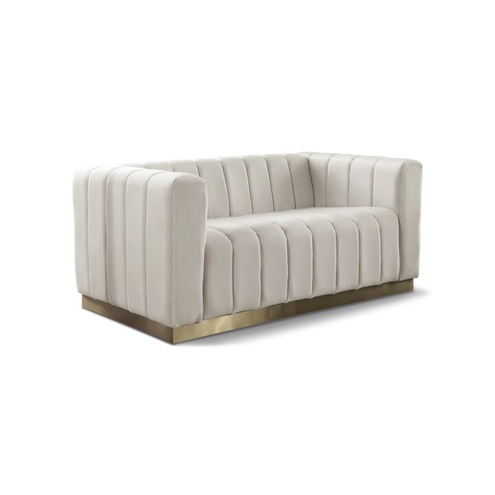 Meridian Furniture Marlon Cream Velvet Loveseat