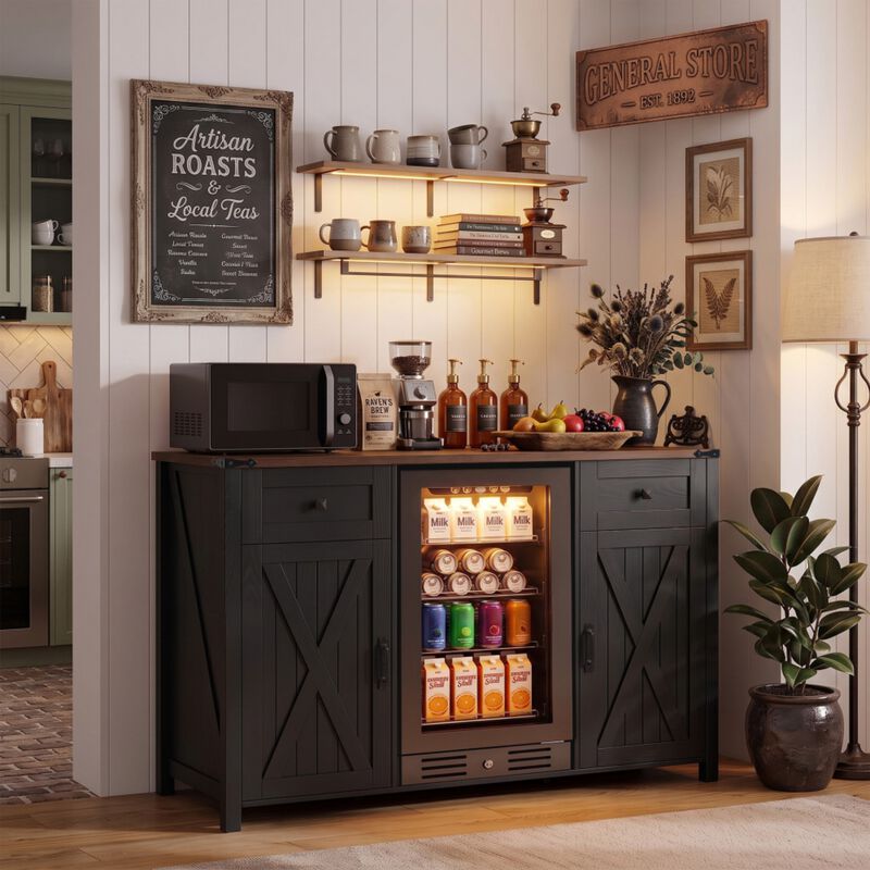 Jiljun Farmhouse Wine Bar Sideboard Cabinet image number 2
