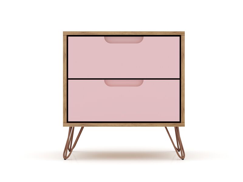 Rockefeller Pink 2-Drawer Nightstands (Set of 2)