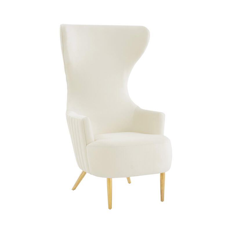 Julia Velvet Channel Tufted Wingback Chair by Inspire Me Home Decor