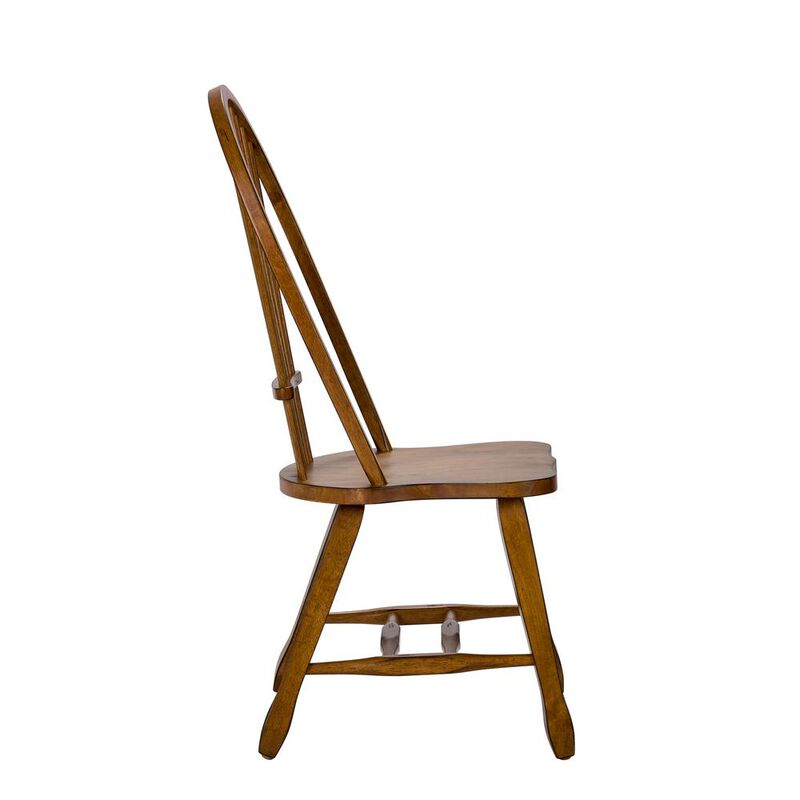 Liberty Furniture Treasures Sheaf Back Side Chair - Oak in Rustic Oak image number 3