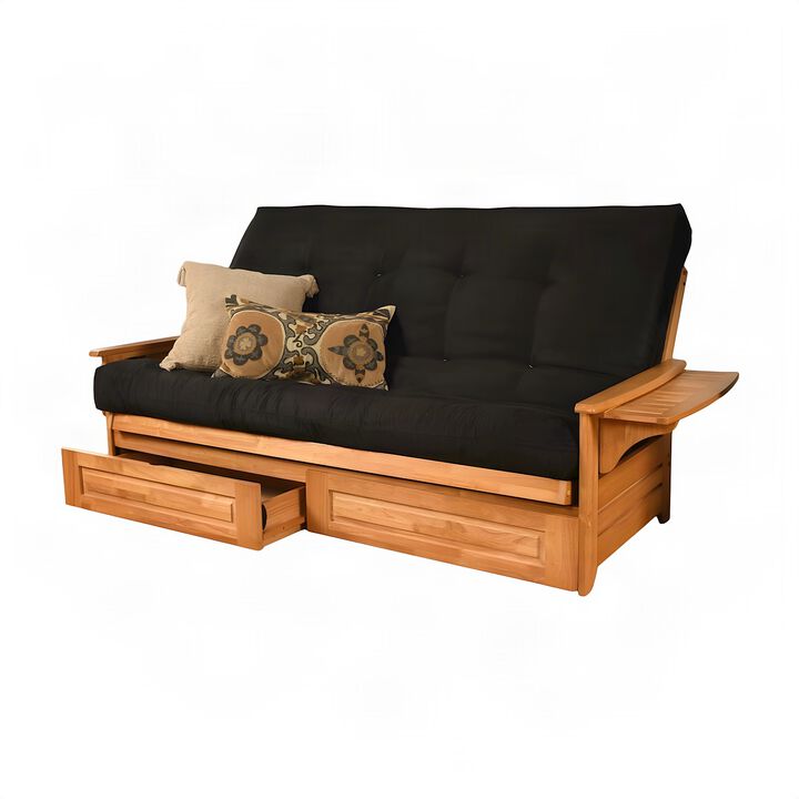 KODIAK Phoenix Frame Queen-Butternut Finish-Mattress-Storage Drawers