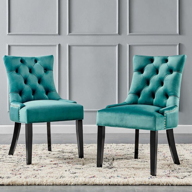 Regent Tufted Performance Velvet Dining Side Chairs Set of 2 image number 9