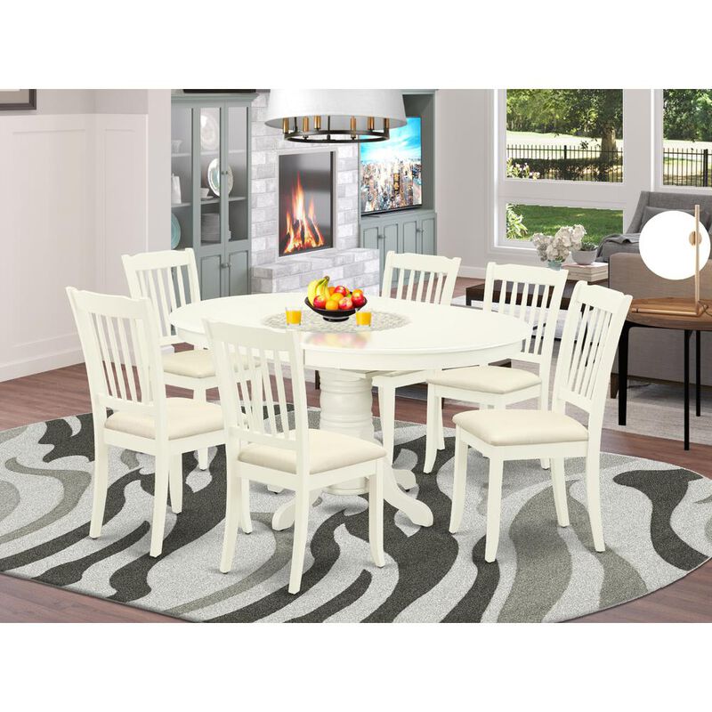 East West Furniture Dining Room Set Linen White