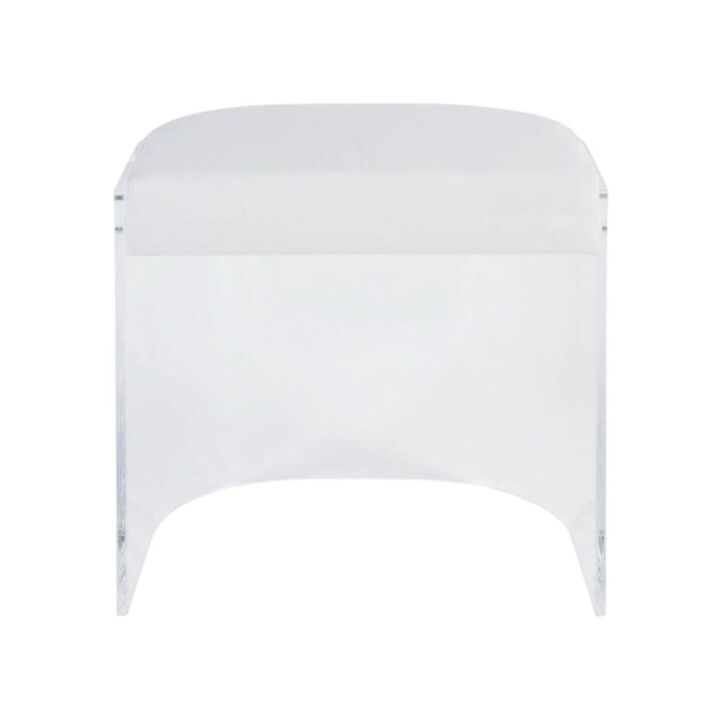 Butler Specialty Solara 20 in. Seat Height Acrylic and Upholstered Accent Stool, Clear