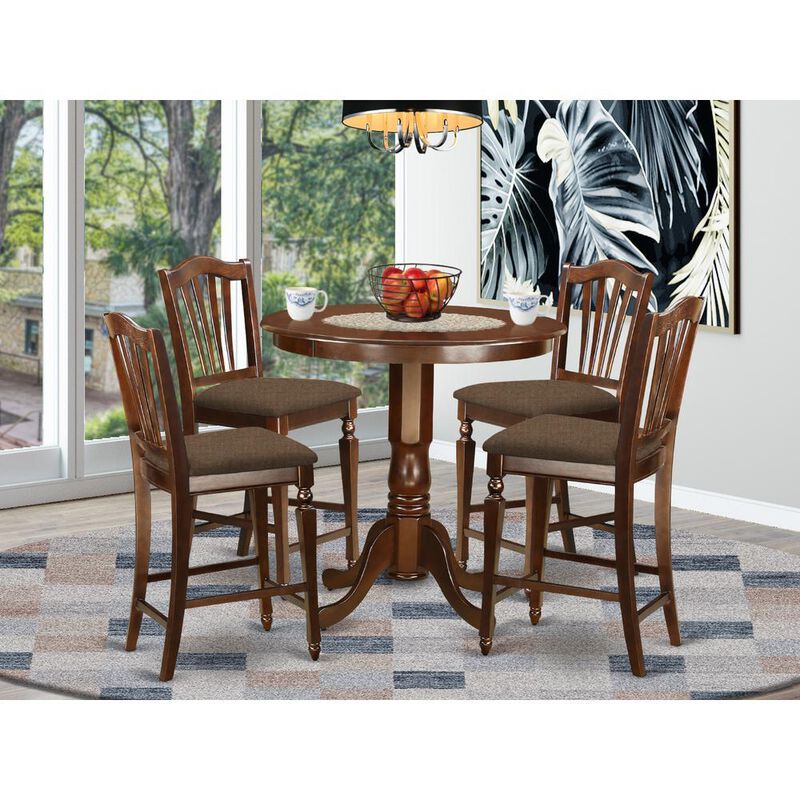 5 Pc counter height Dining room set - high Table and 4 Kitchen Chairs.