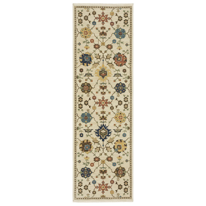 HomeRoots Oriental Area Rug With Fringe