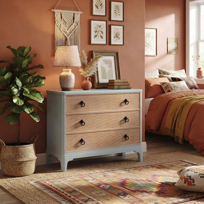 Rubberwood and Mindi Veneer Hall Chest image number 4
