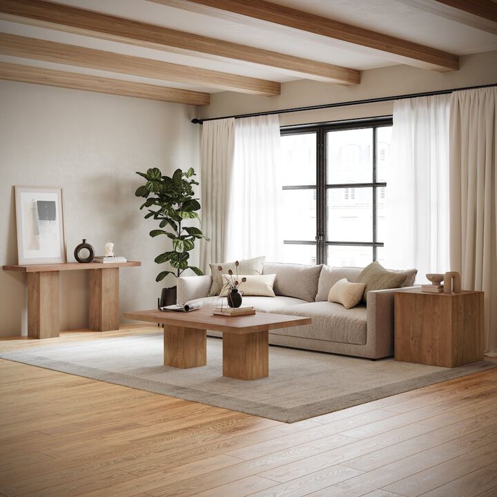 Jofran Modern Rustic 58 Solid Wood Double Pedestal Console Sofa Table