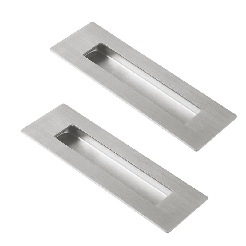 HOMOTEK 2 Pack 150mm Flush Sliding Closet Door Pulls, Recessed Finger Pulls for Sliding Barn Bypass Door Handles, Cabinet Drawer