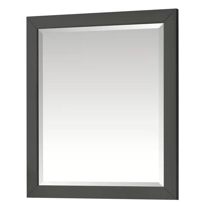 Hivvago 32-in x 28-in Bathroom Wall Mirror with Grey Solid Wood Frame