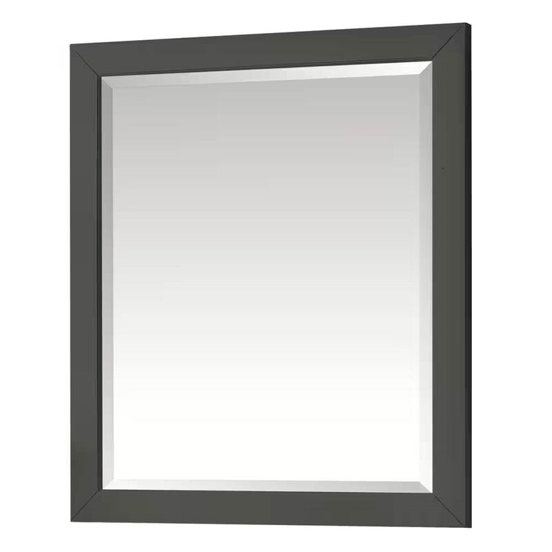 Hivvago 32-in x 28-in Bathroom Wall Mirror with Grey Solid Wood Frame