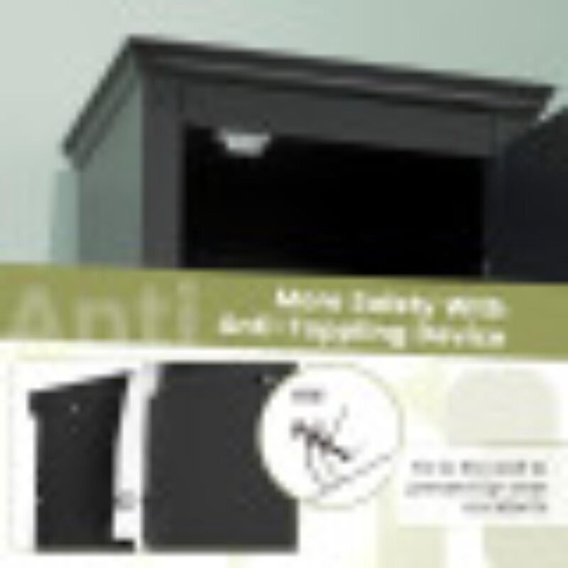 Hivvago Tall Bathroom Floor Cabinet with Shutter Doors and Adjustable Shelf