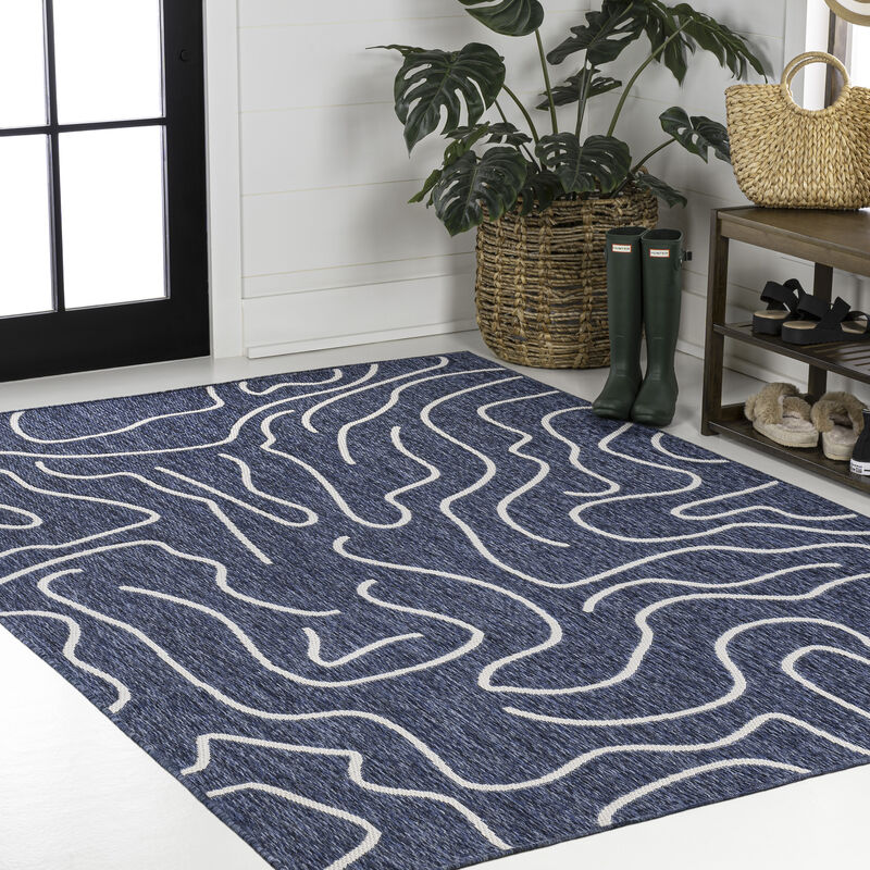 Nolan Modern Coastal Organic Shapes Indoor/Outdoor Area Rug