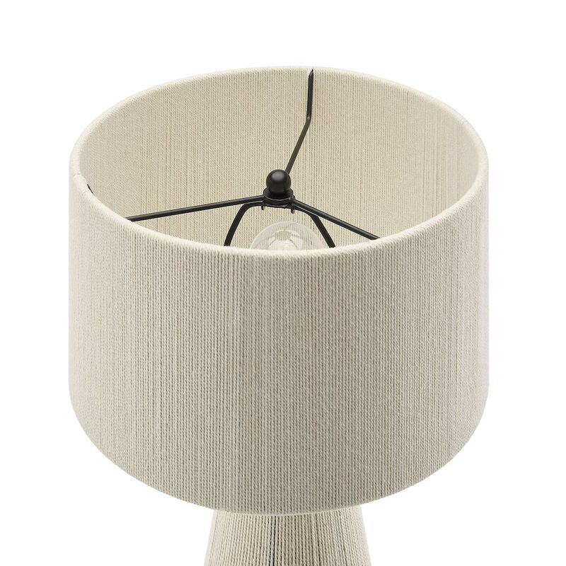 Gia Handwoven Cotton Thread Striped or Plain Table Lamp image number 5
