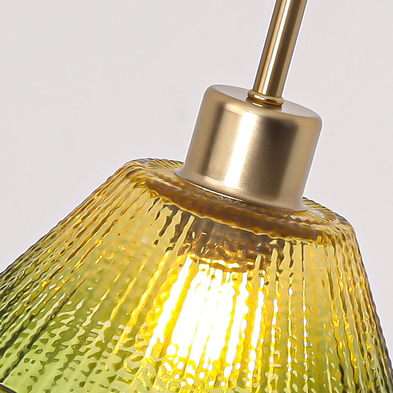 7.5 in. 1-Light Brass Glass Classic Chandelier