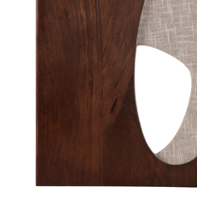 36x26" Wood&fabric Mix-media Modern Wall Art,brwn image number 3