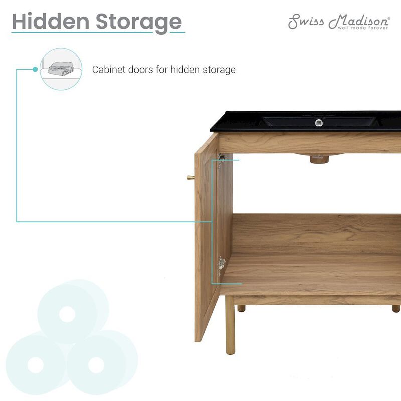 30" Freestanding Bathroom Vanity with 3-Hole Widespread Sink Top image number 1