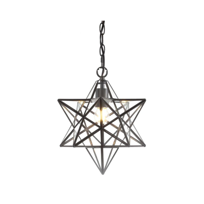 Stella Moravian Star Metal/Clear Glass LED Pendant