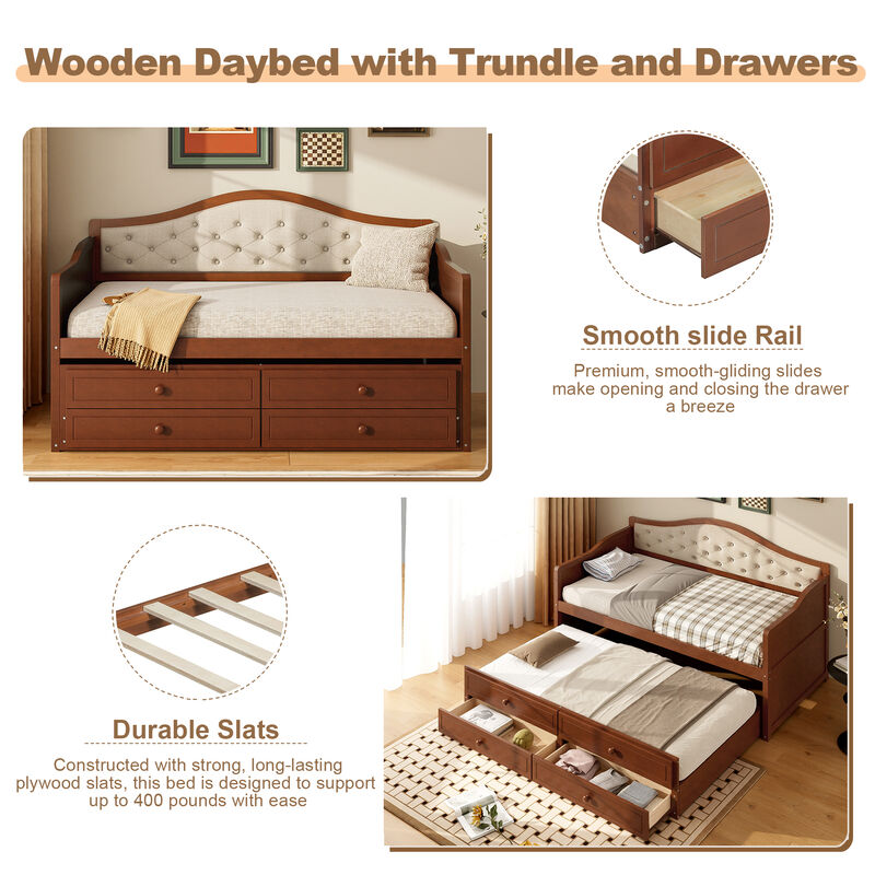 Merax Twin Daybed with Trundle