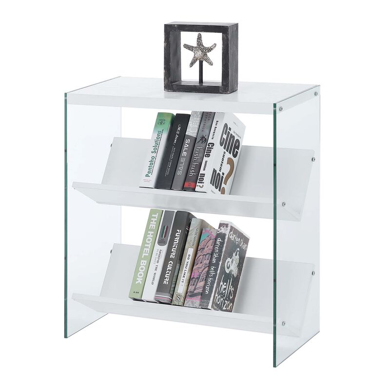 Convenience Concepts Soho Bookcase, White / Glass