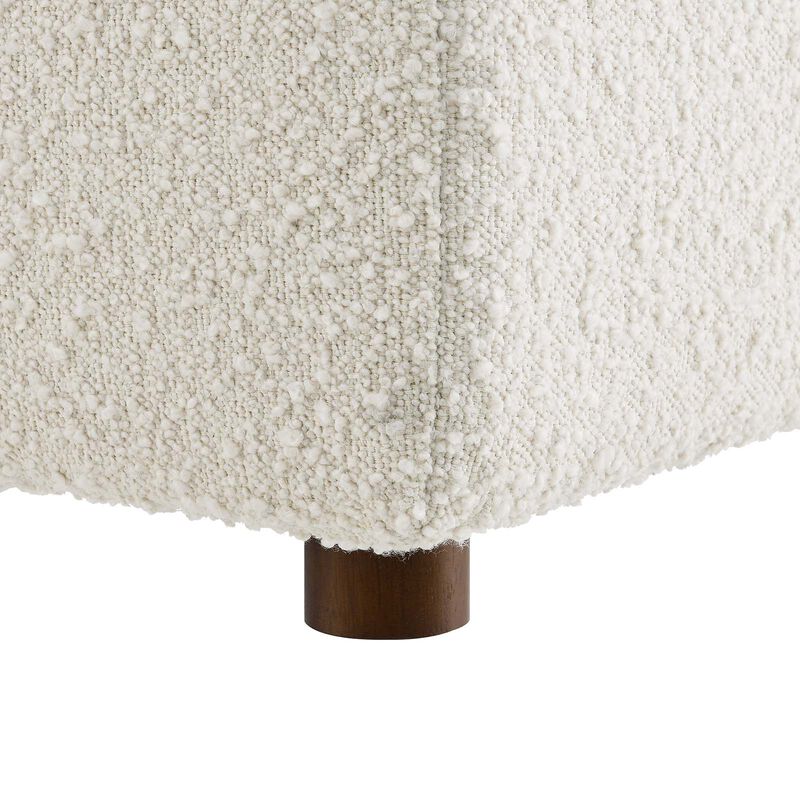 Commix Down Filled Overstuffed Boucle Fabric Ottoman image number 4