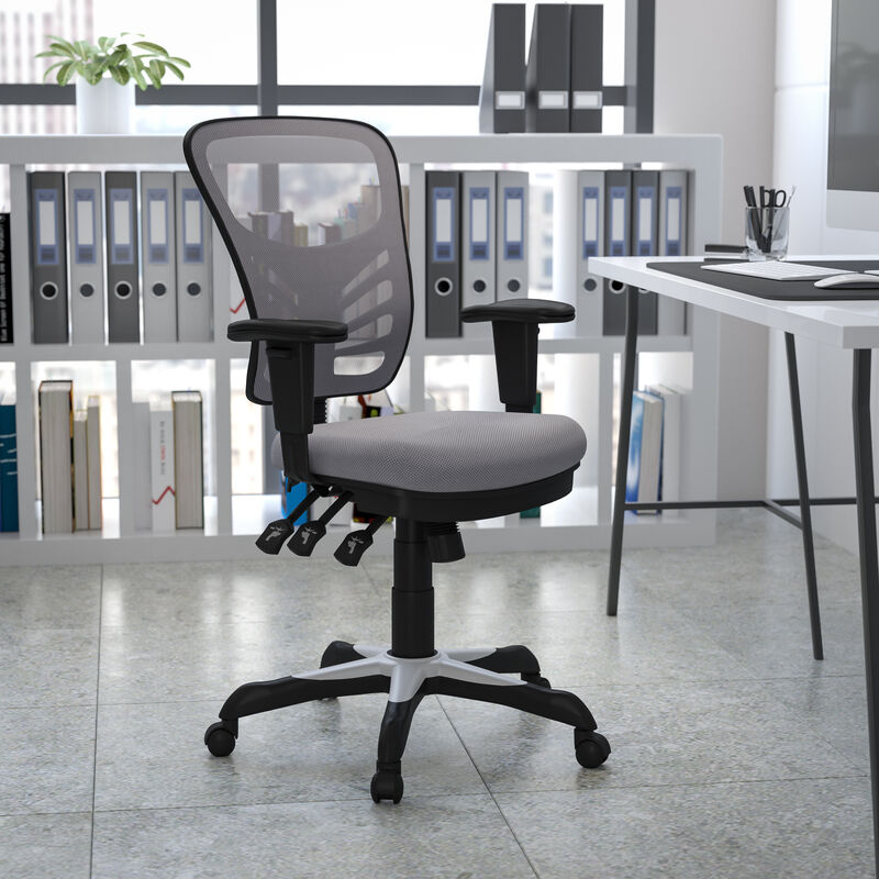 Nicholas Mid-Back Dark Gray Mesh Multifunction Executive Swivel Ergonomic Office Chair with Adjustable Arms image number 1