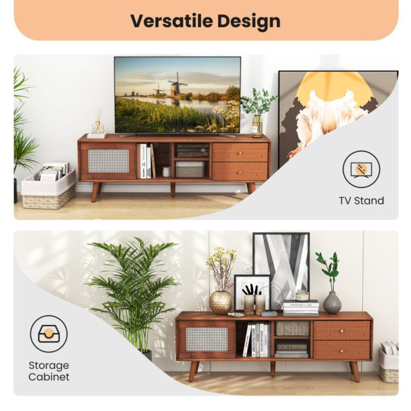 Hivvago Bamboo TV Stand for TV