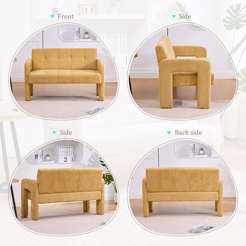 Merax Nordic Modern Chenille 2-Seater Loveseats Ergonomic Spacious Seating with Sturdy Frame image number 3