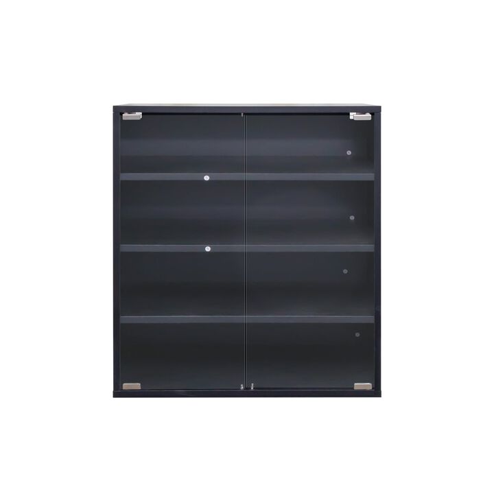 Clihome Shoe Box,Wooden Stackable Shoe Storage Box with Glass Door
