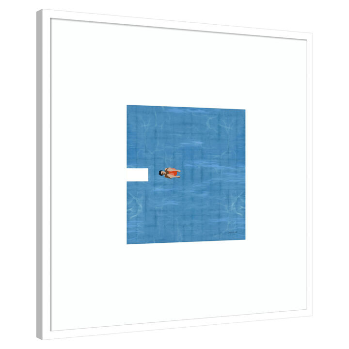 Pool Fun II by Danhui Nai Wood Framed Wall Art Print