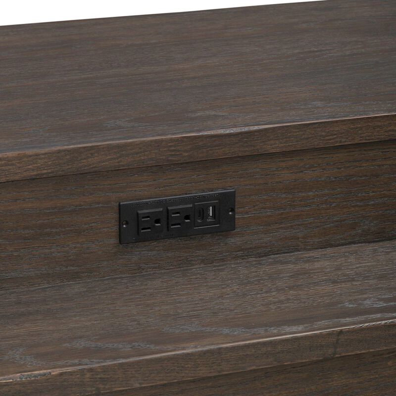 Liberty Furniture Lennox Hill Living Room Console Bar Table with Charging Station - Bark image number 6