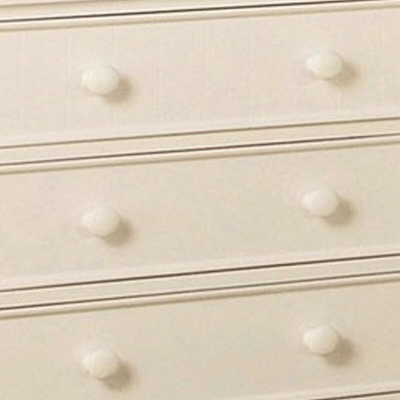 Sophisticated 5 Drawers Wooden Chest, White