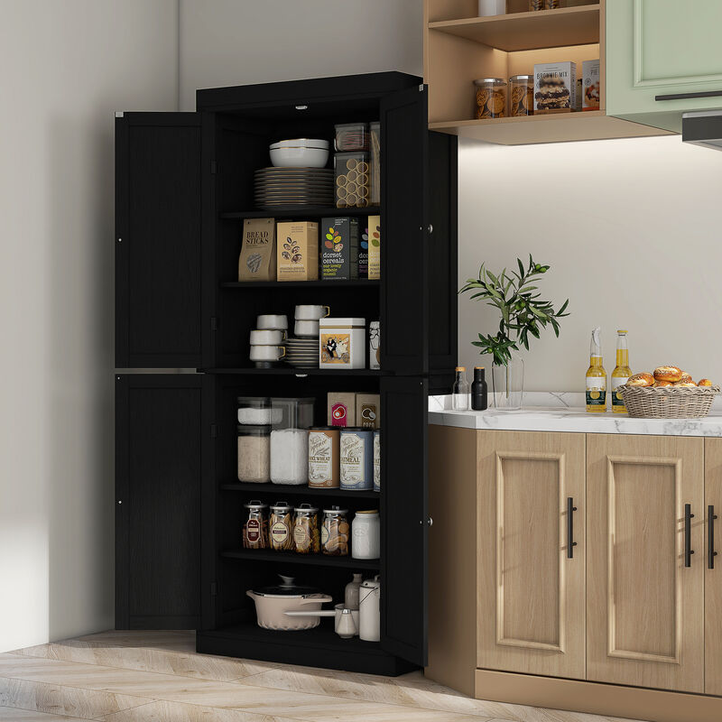 Hivvago Tall Kitchen Pantry Cabinet with Adjustable Shelves image number 1