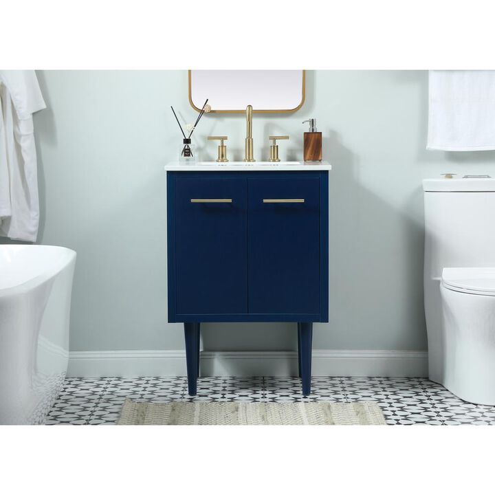 Elegant Kitchen and Bath 24 inch Single bathroom vanity in blue