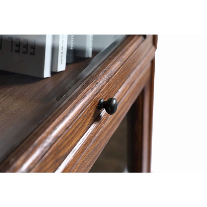 Crafters and Weavers Mission Narrow Barrister Bookcase - Beveled Glass